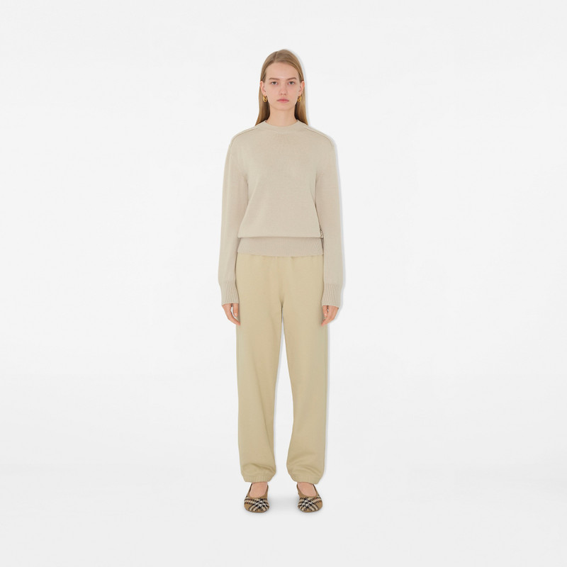 Check Label Cotton Jogging Pants 3