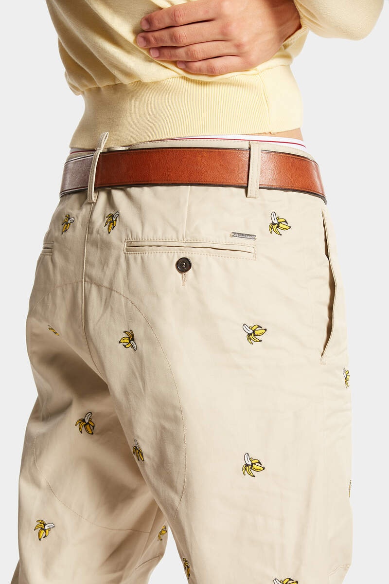 EMBROIDERED FRUITS SEXY CHINO PANTS - 5