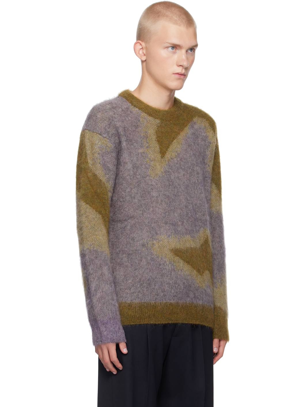 Multicolor Photogram Leaves Mohair-Blend Sweater - 2