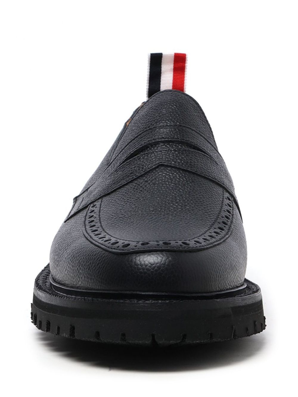 grosgrain-loop round-toe loafers - 4