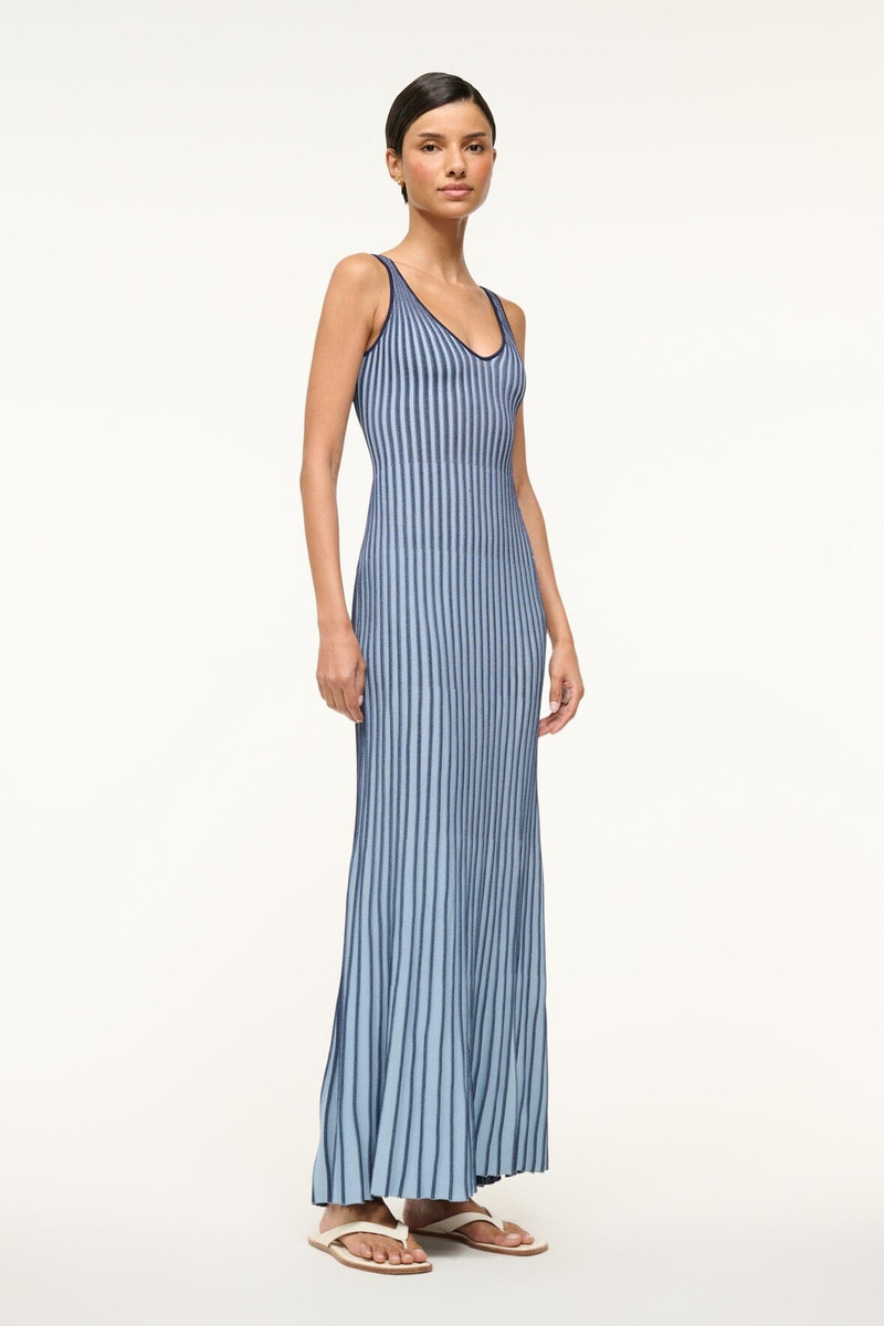 STAUD CLARETTA DRESS NAVY CLEAR BLUE 3