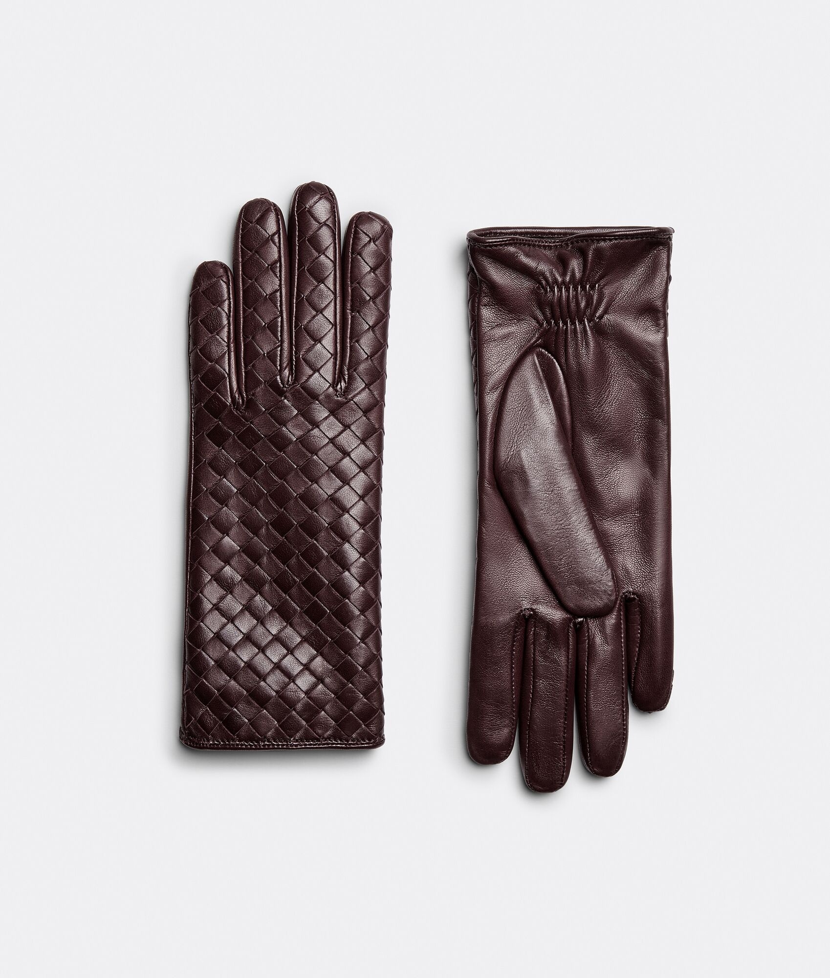 intrecciato leather gloves - 1