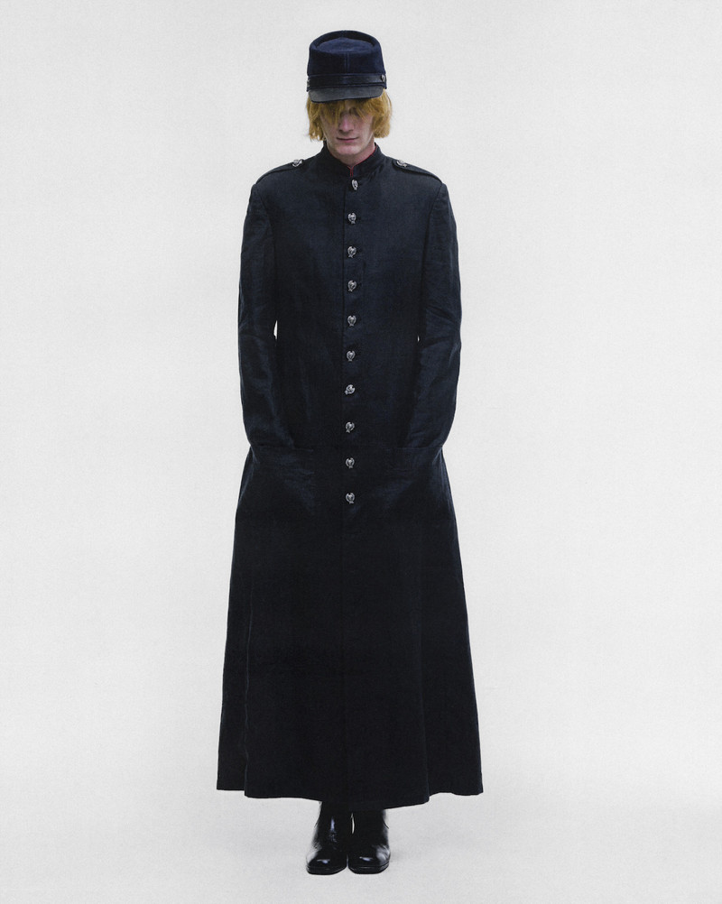 LINEN PRIEST COAT WITH CHERUB BUTTONS 3