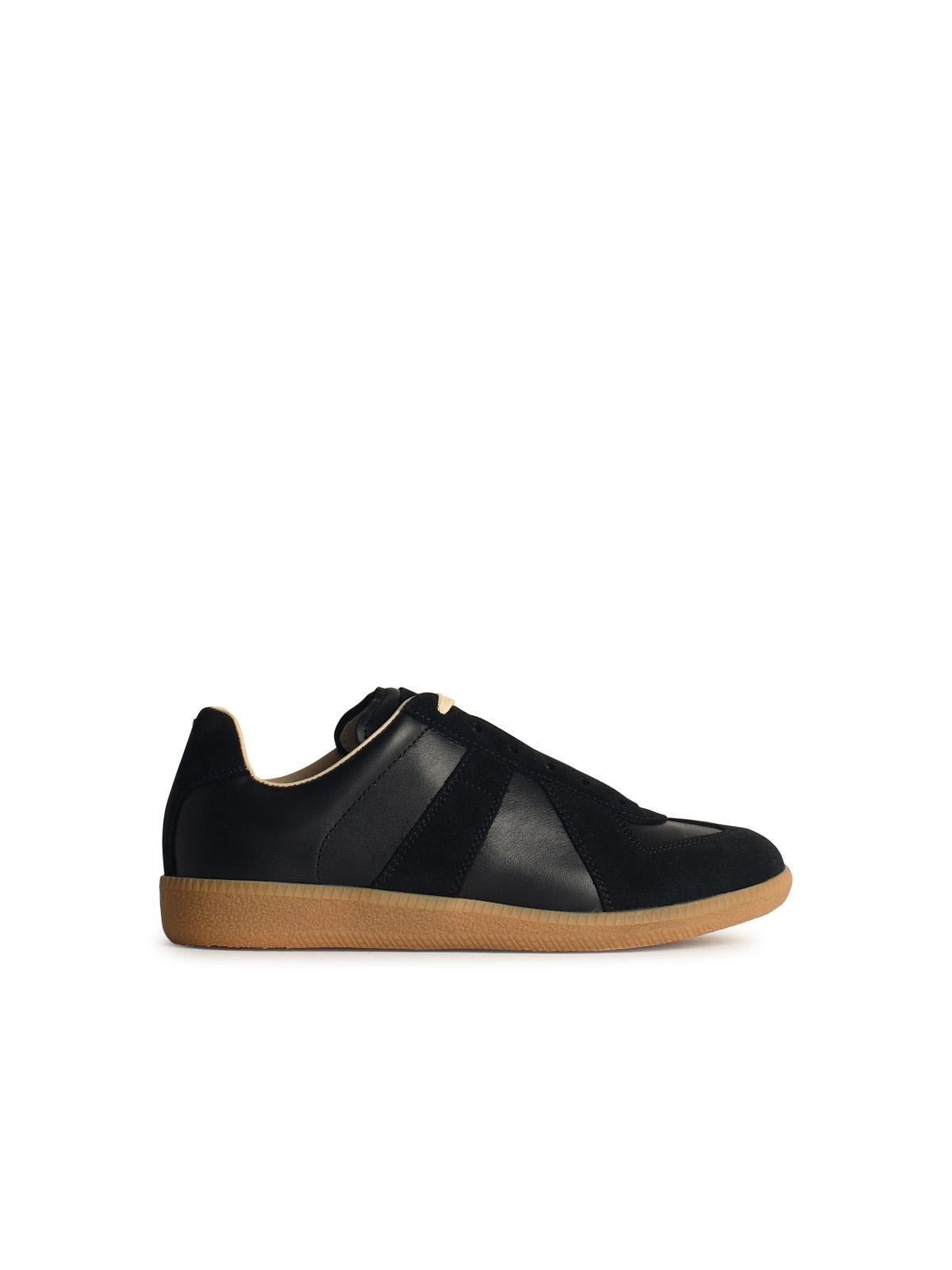 Maison Margiela 'Replica' Black Leather Sneakers Woman - 1