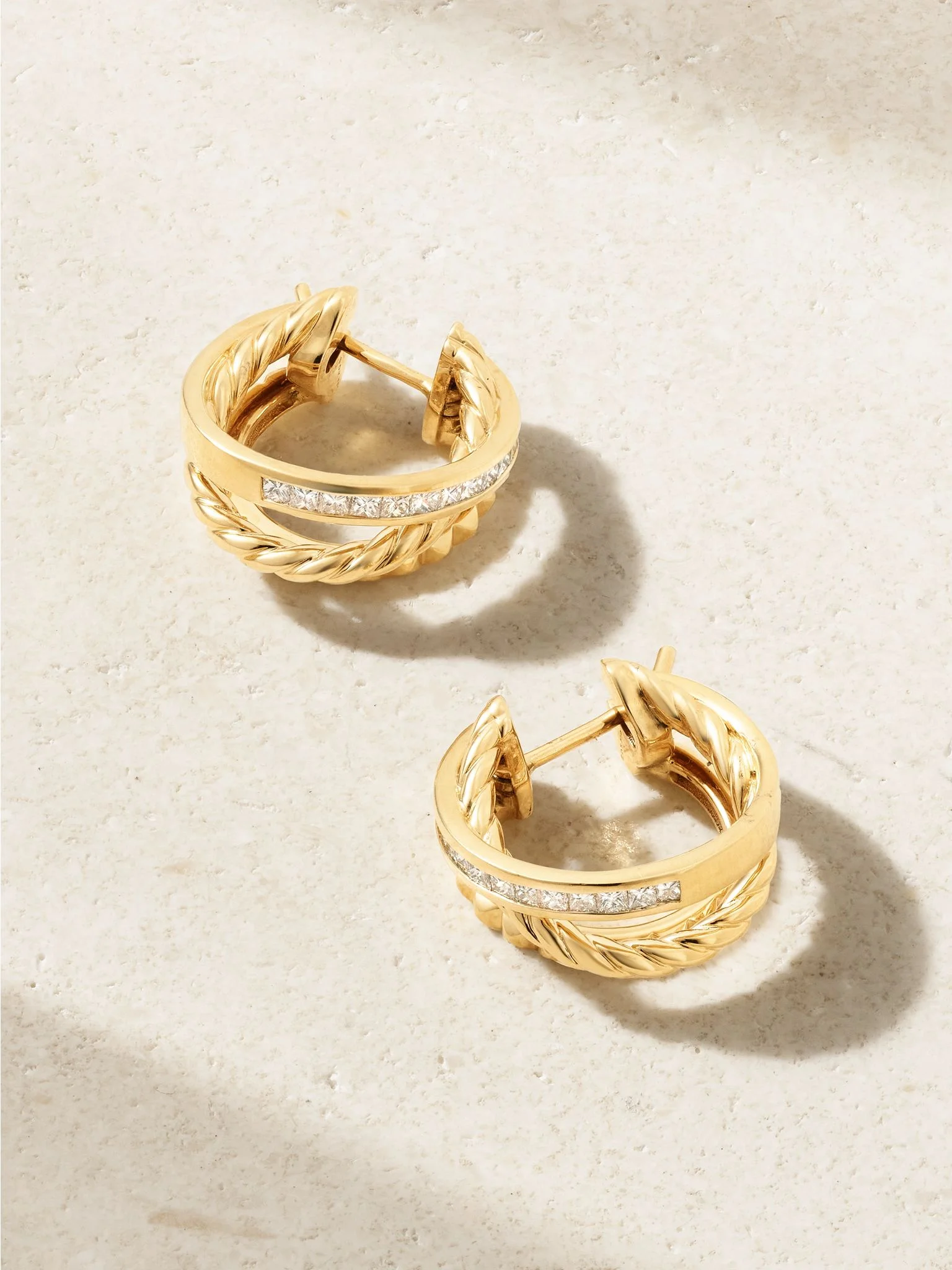 Crossover Trio 18-karat gold diamond earrings Gold - 1