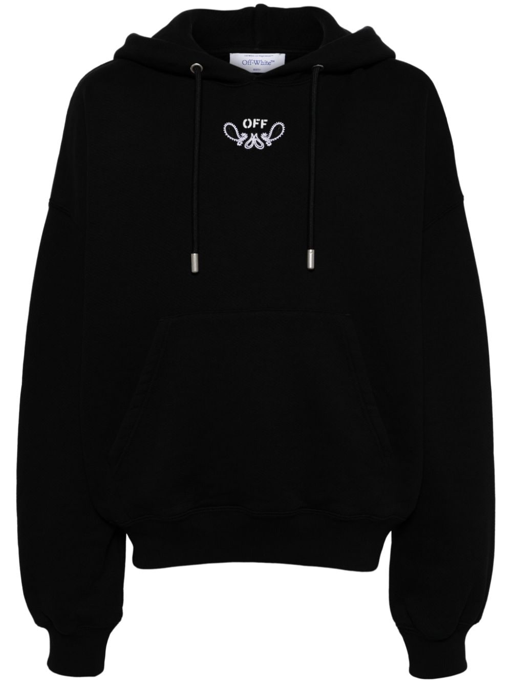 bandana-embroidered cotton hoodie - 1