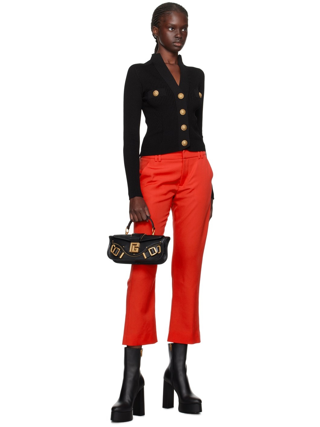 Red Flared Trousers - 4