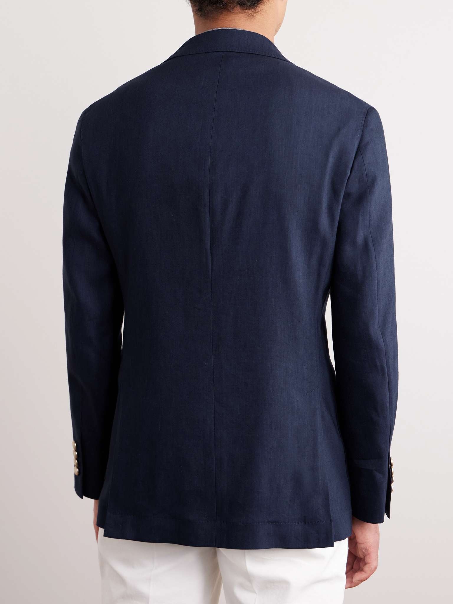 Brunello Cucinelli Double-Breasted Linen and Wool-Blend