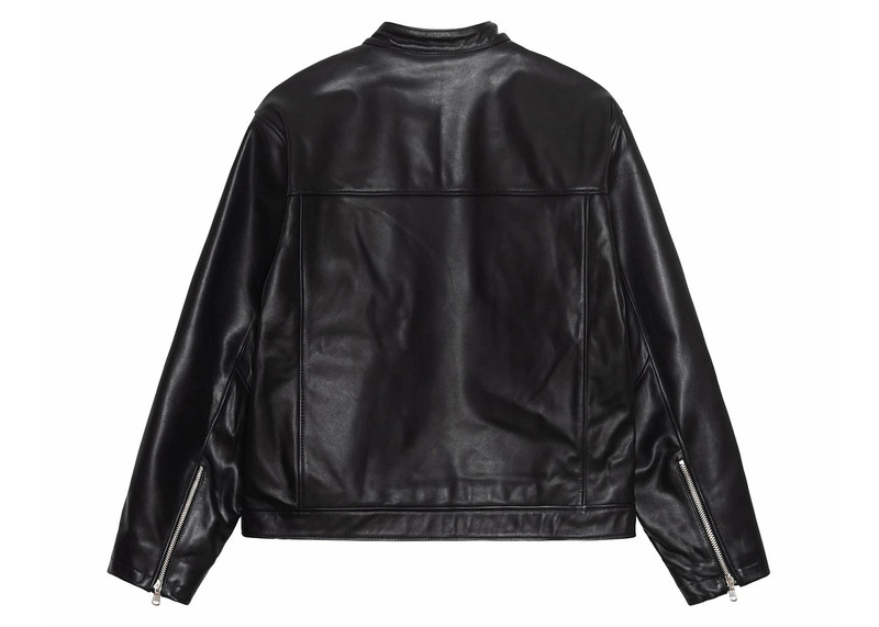 Stüssy Stussy Cafe Racer Leather Jacket Black outlook