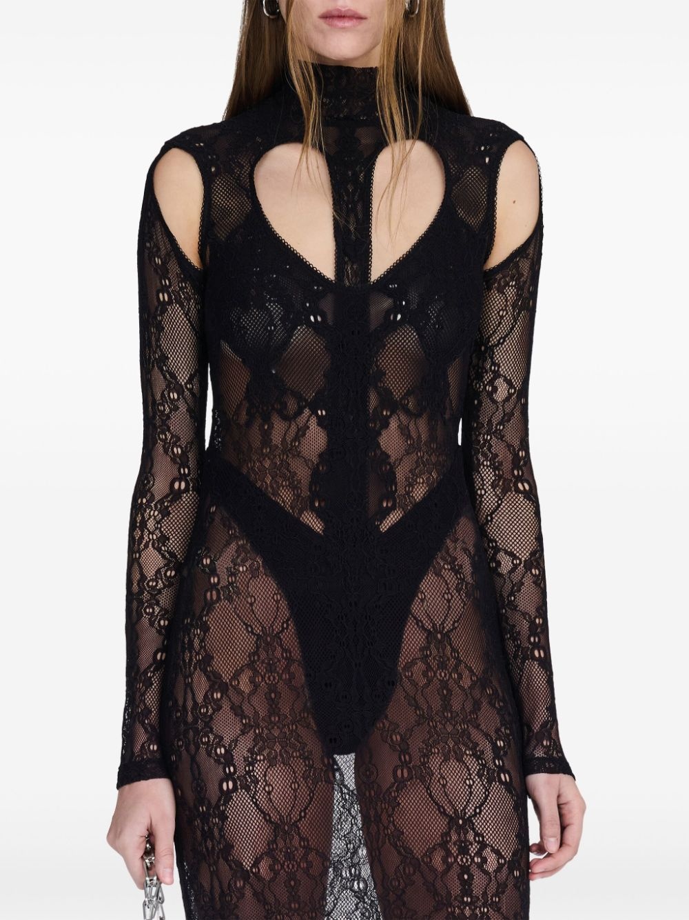 cut-out lace maxi dress - 5
