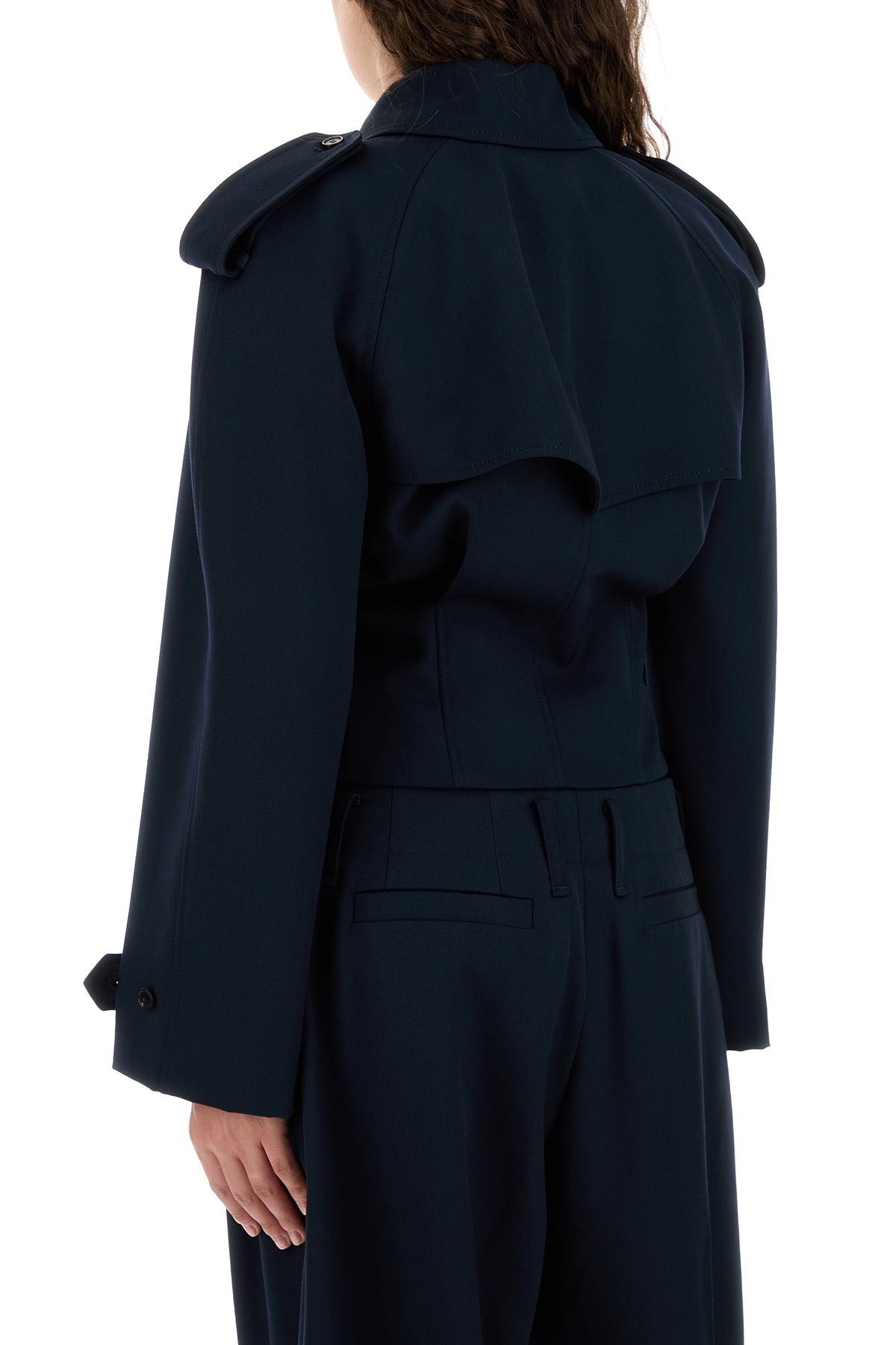 Midnight blue wool trench coat - 4