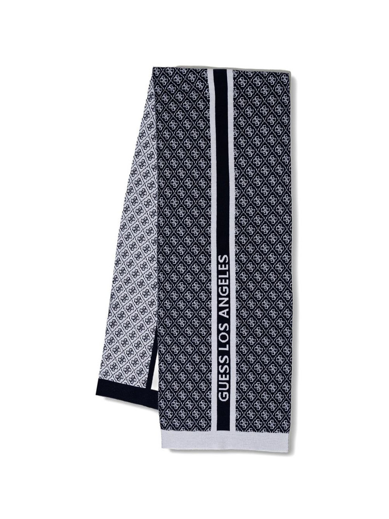 logo-print knitted scarf 1