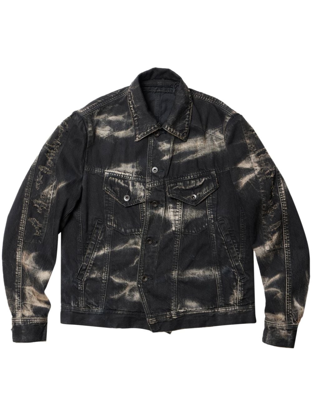 bleach-wash denim jacket - 1