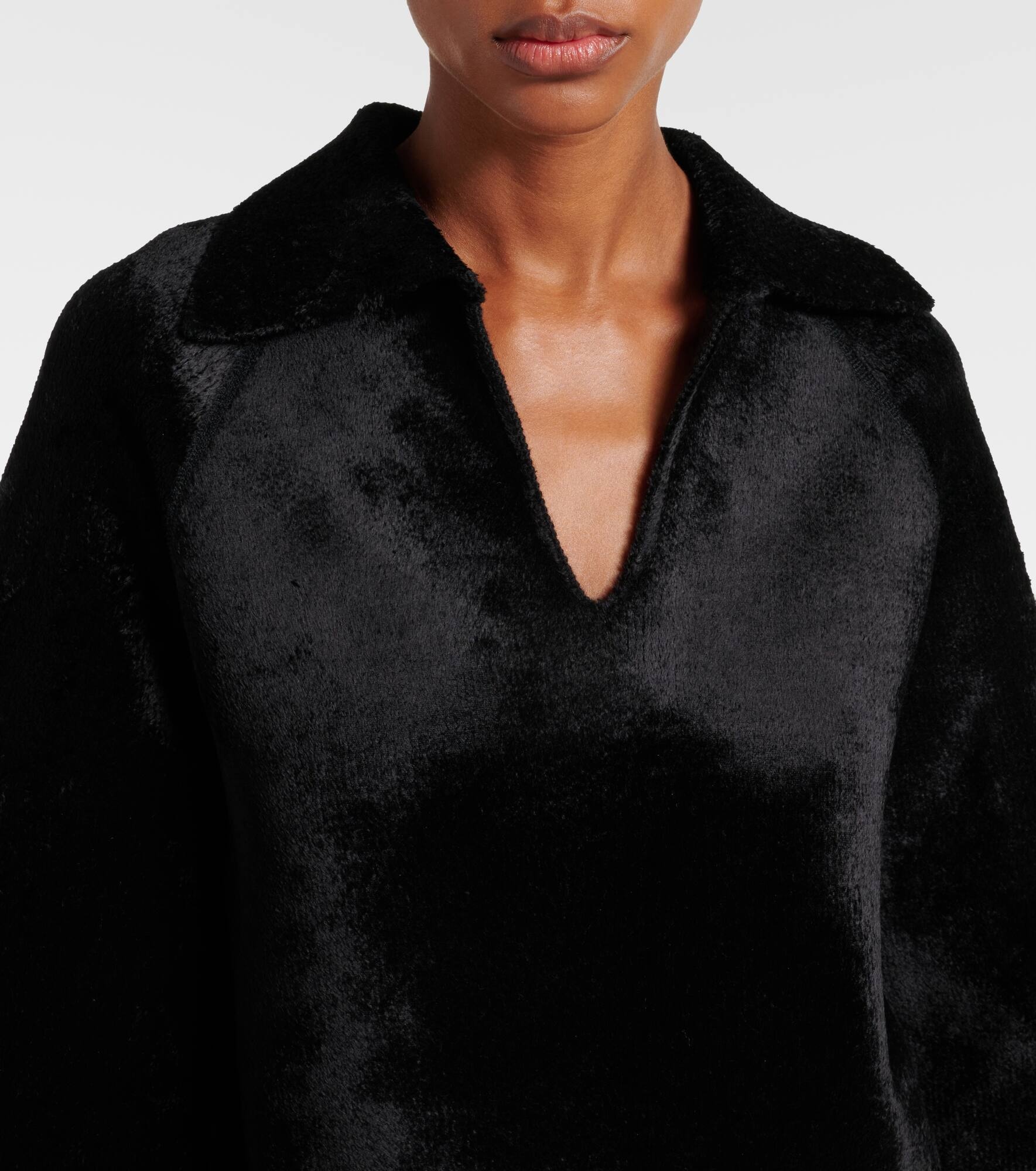 Wool-blend polo sweater - 4