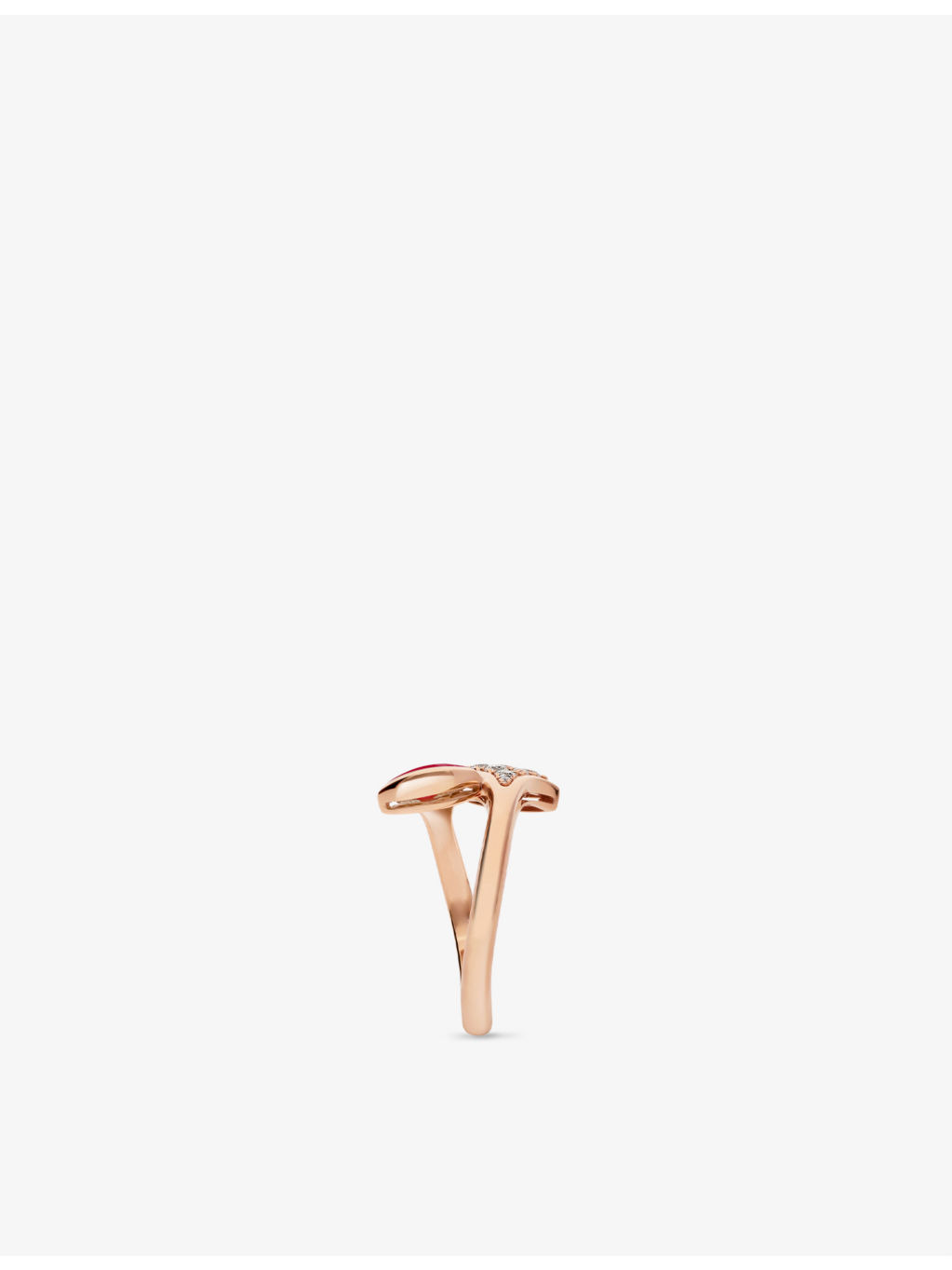 Diva's Dream 18ct rose-gold, carnelian and 0.08ct brilliant-cut diamond ring - 3