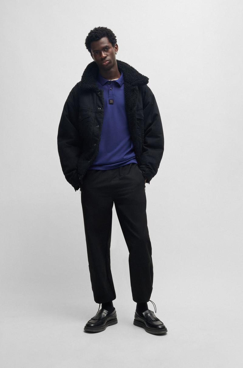 HUGO INTERLOCK-COTTON POLO SHIRT WITH STACKED LOGO outlook