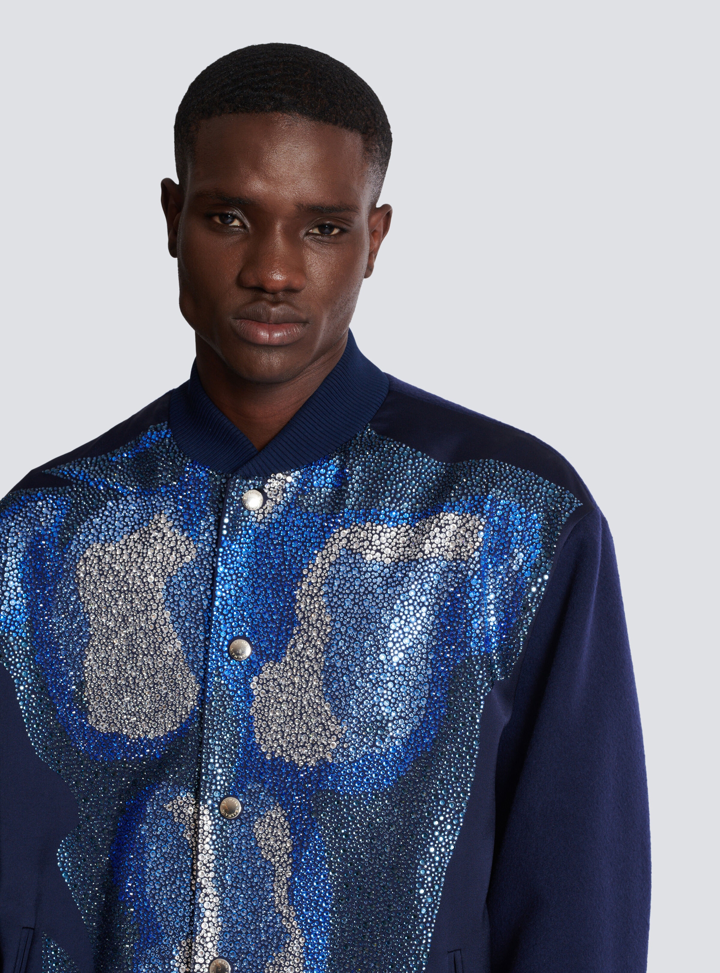 Bomber jacket with rhinestone torso - 7