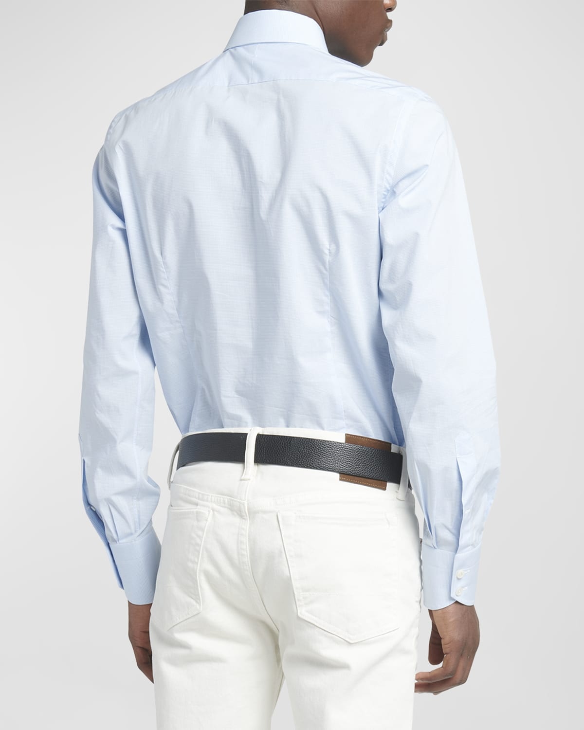 Men's Cotton Micro-Gingham Check Sport Shirt - 5