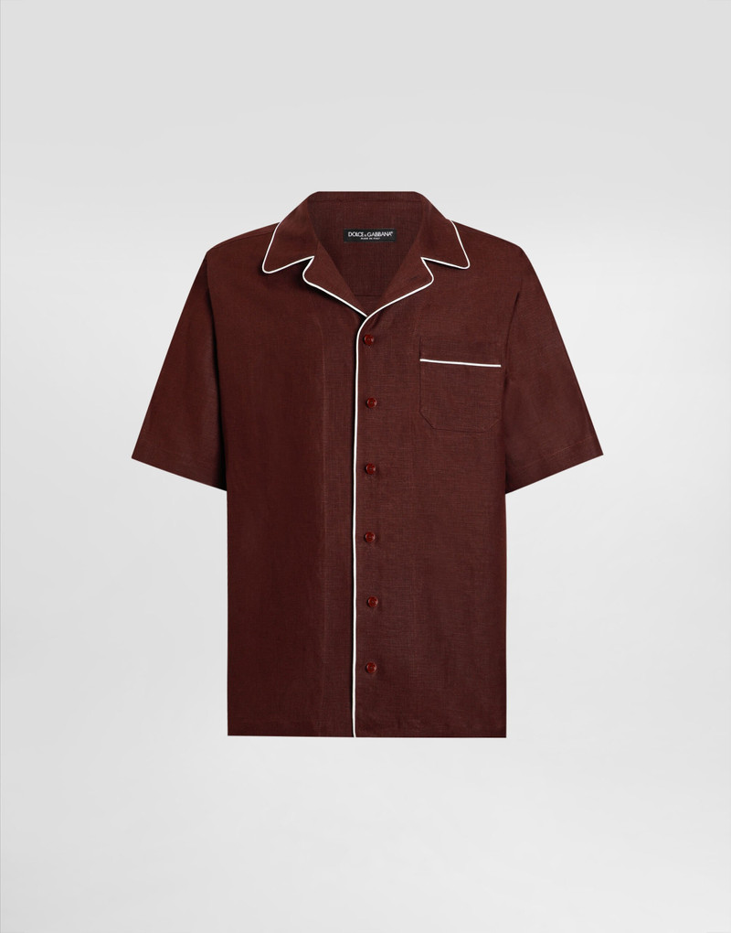 Linen fabric Hawaiian shirt 1