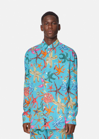 VERSACE Trésor de la Mer Print Linen Shirt outlook