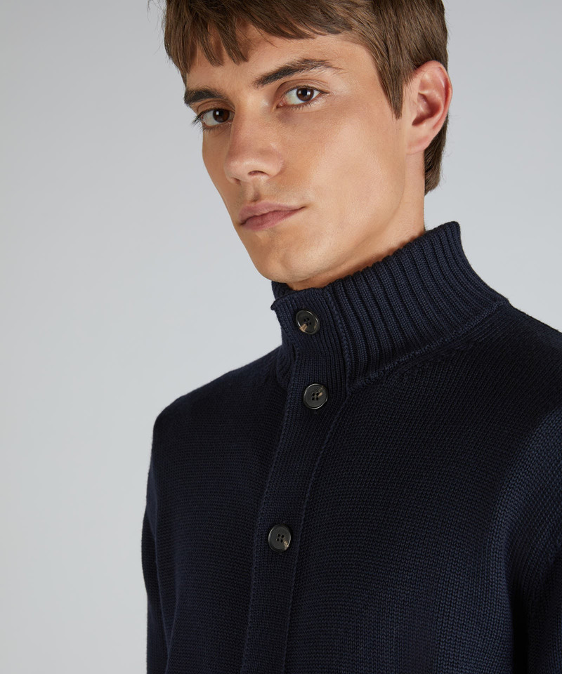 Slim-fit merino wool Bomber cardigan 4