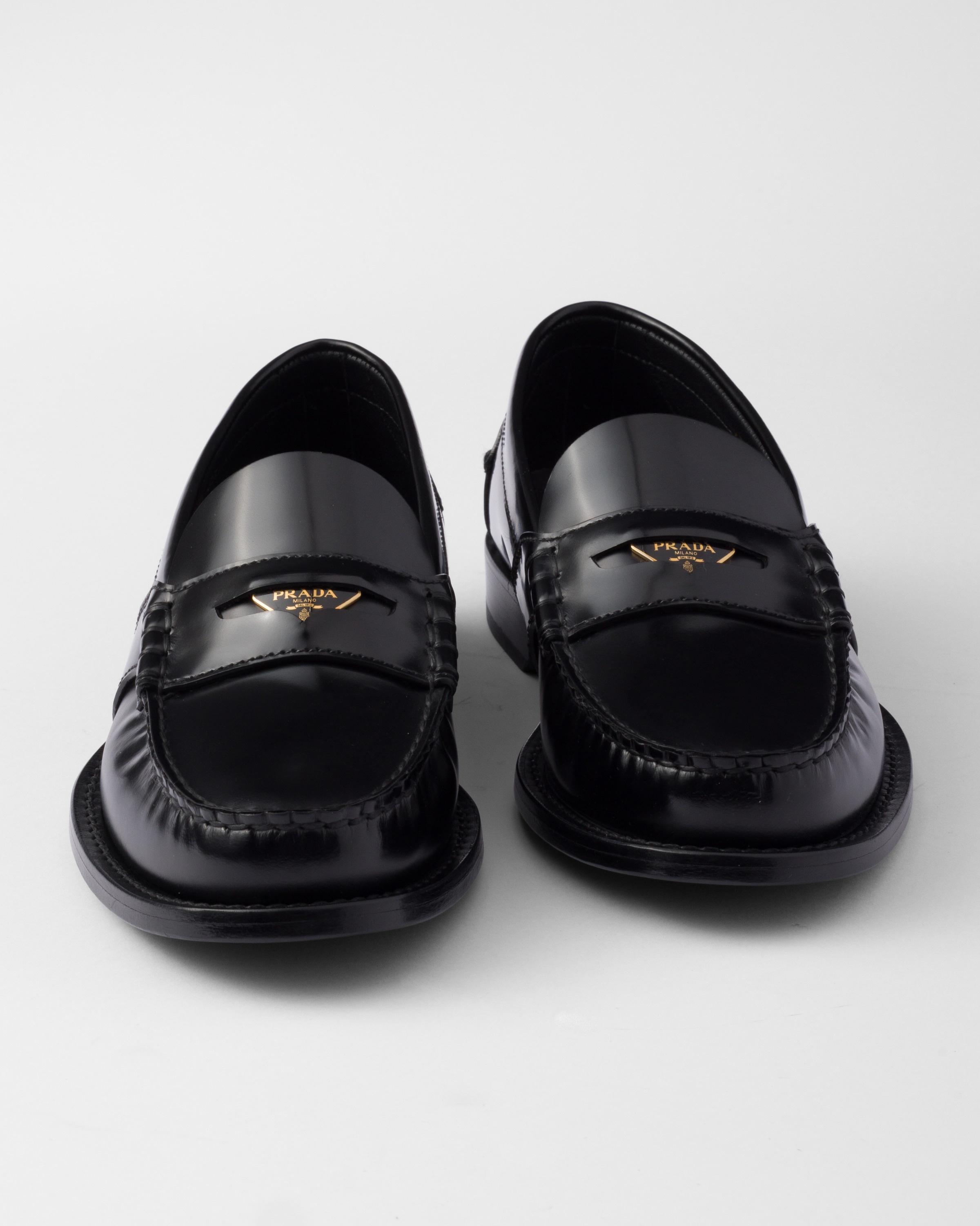Brushed leather loafers - 5