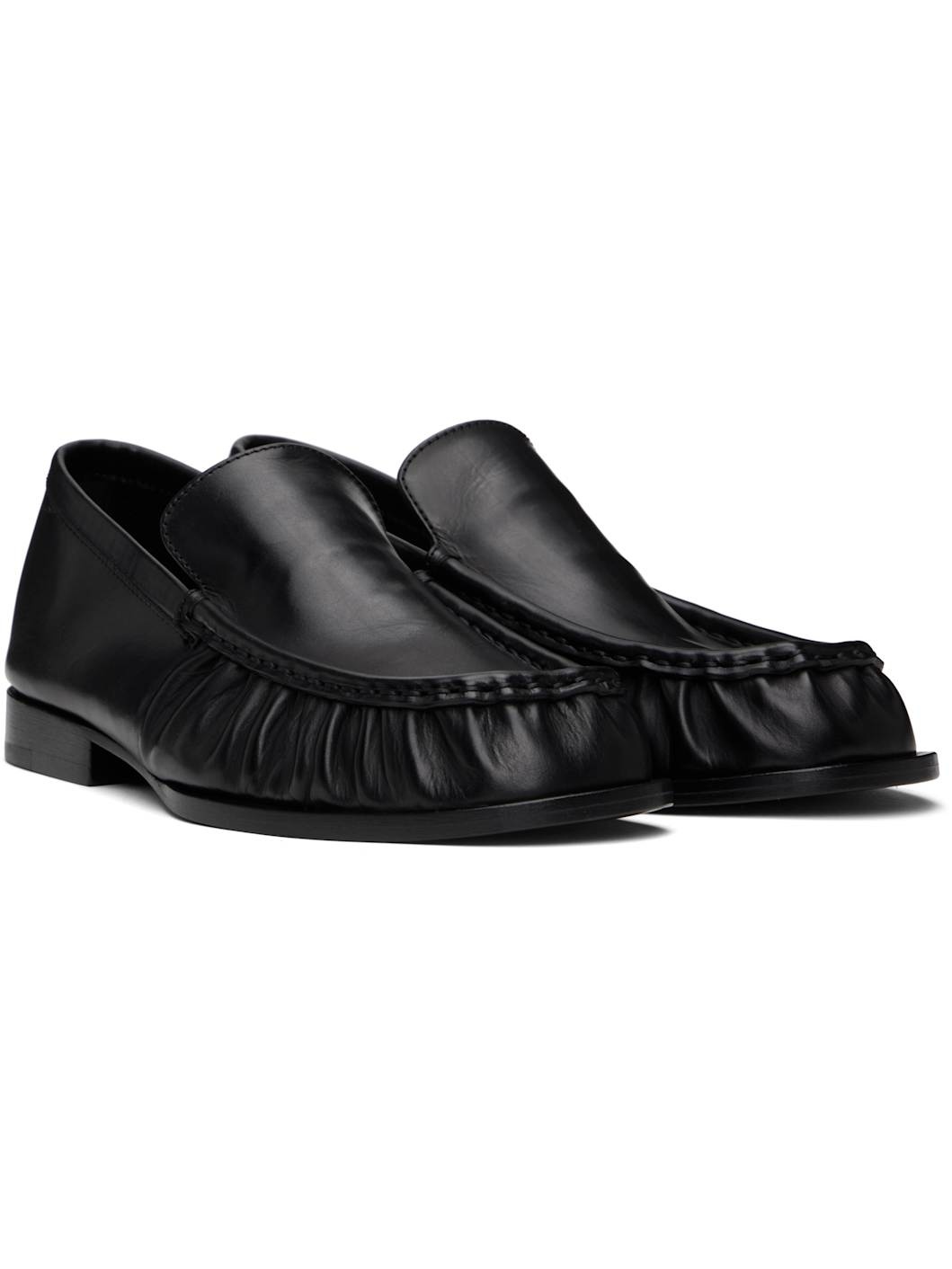 Black Leather Loafers - 4