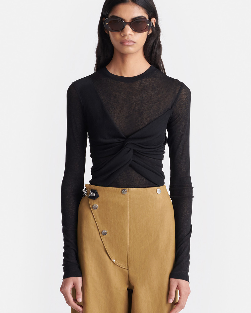 Nanushka Draped Mesh Jersey Top outlook