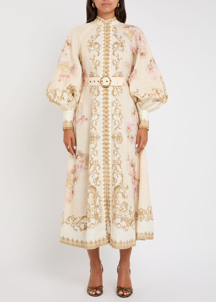 Zimmermann Hypnotic Floral-print Linen Midi Shirt Dress - 2