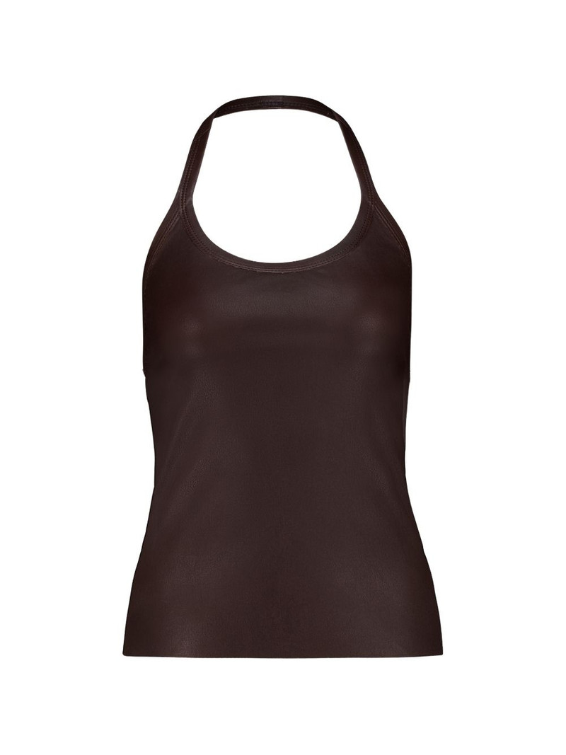 Cherry halter-neck leather top 1