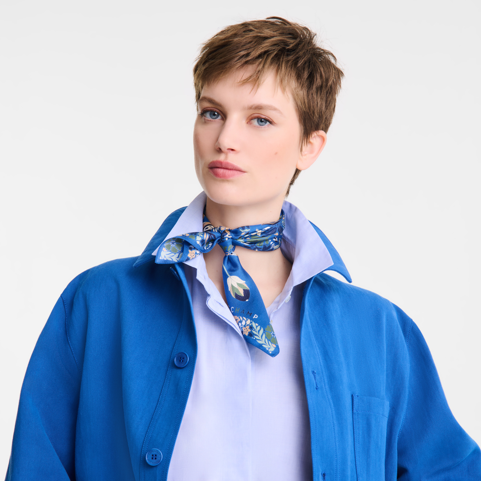 Forêt Longchamp Silk scarf 50 Atlantic - Silk - 2