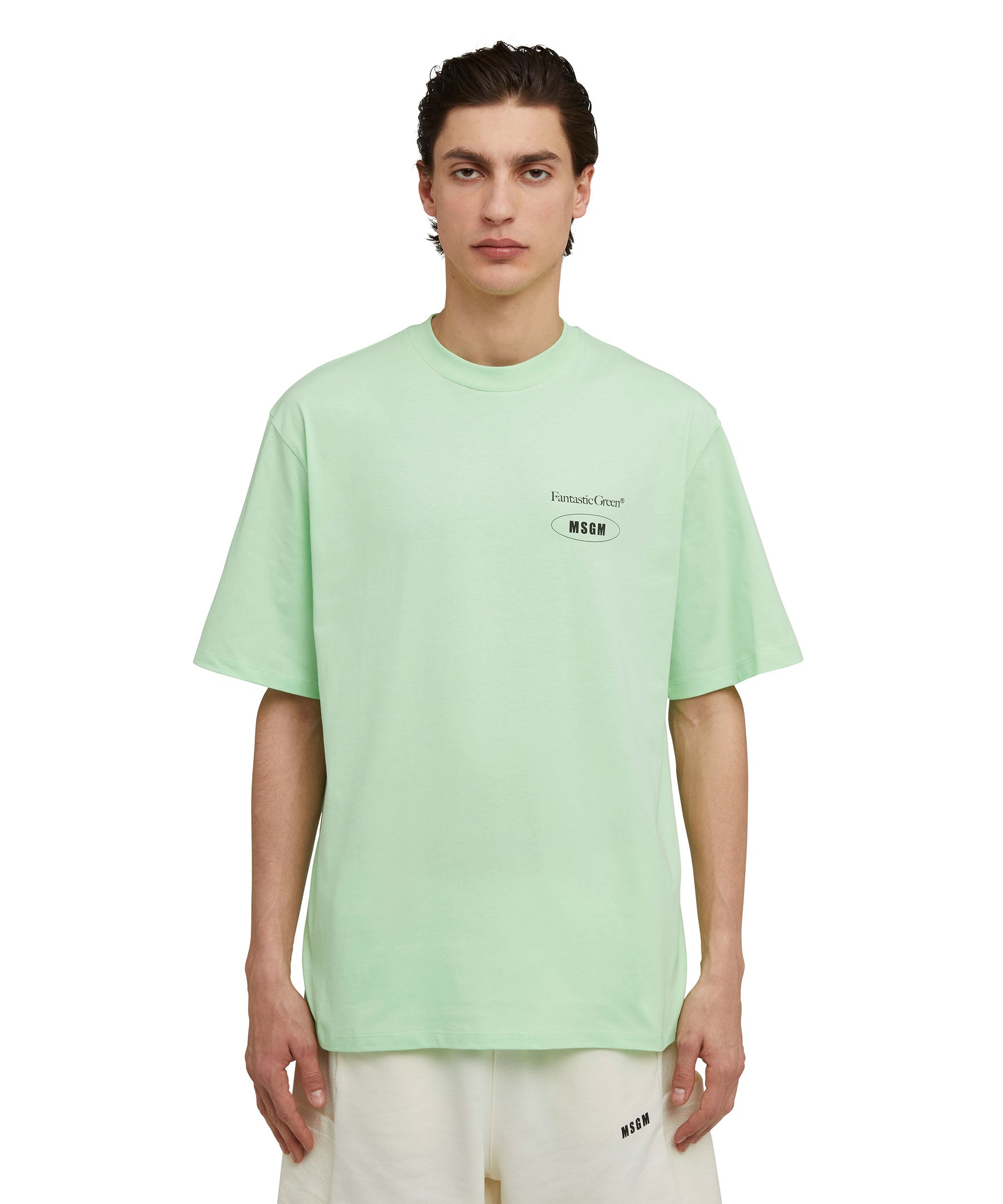 Organic cotton crewneck t-shirt from the MSGM Fantastic Green Capsule - 3