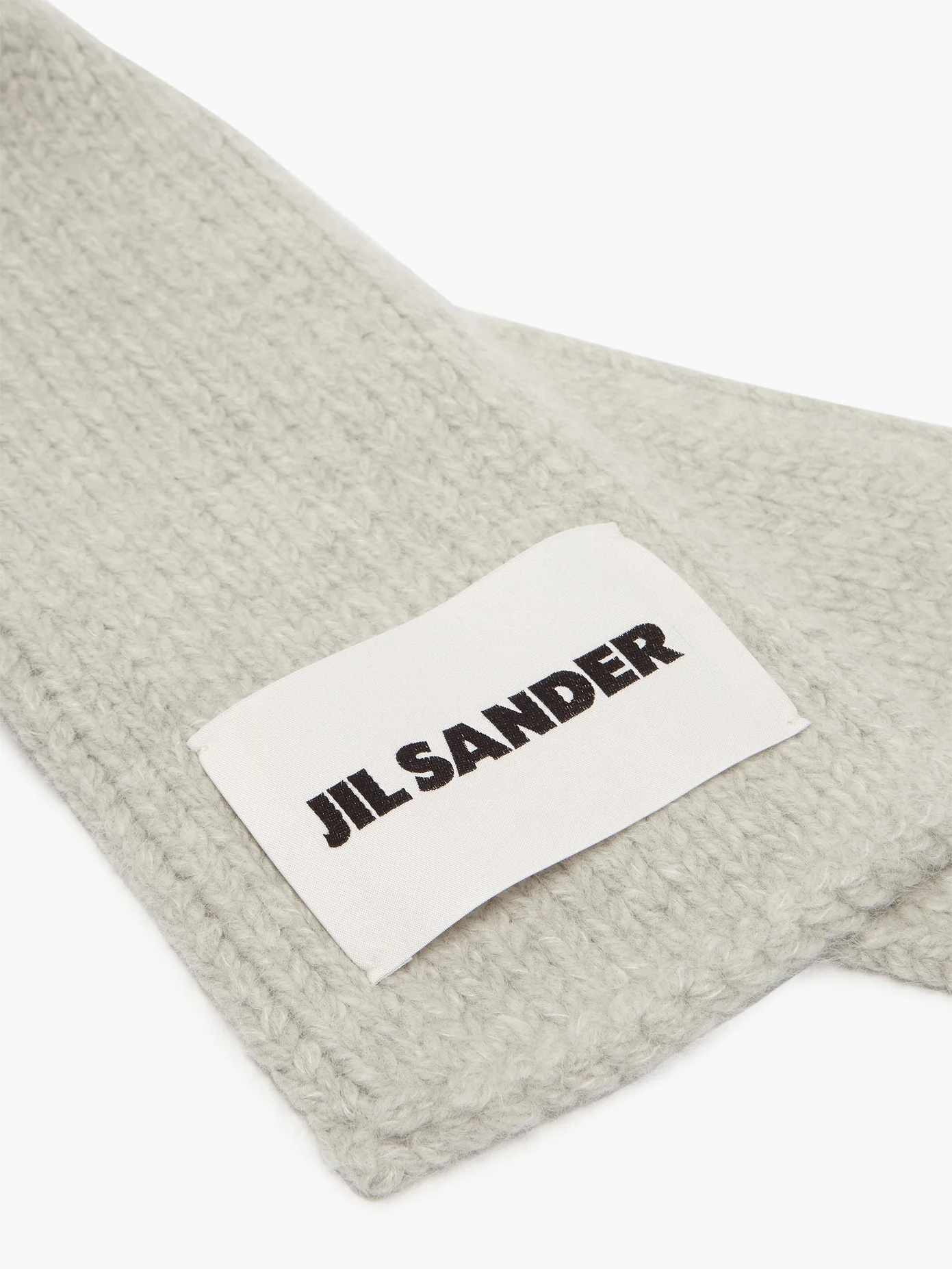 Logo-label wool-blend scarf - 2