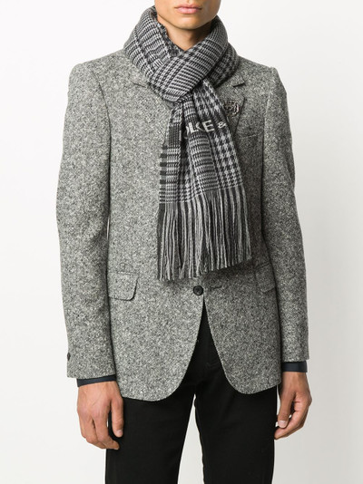 Dolce & Gabbana wool check scarf with logo outlook