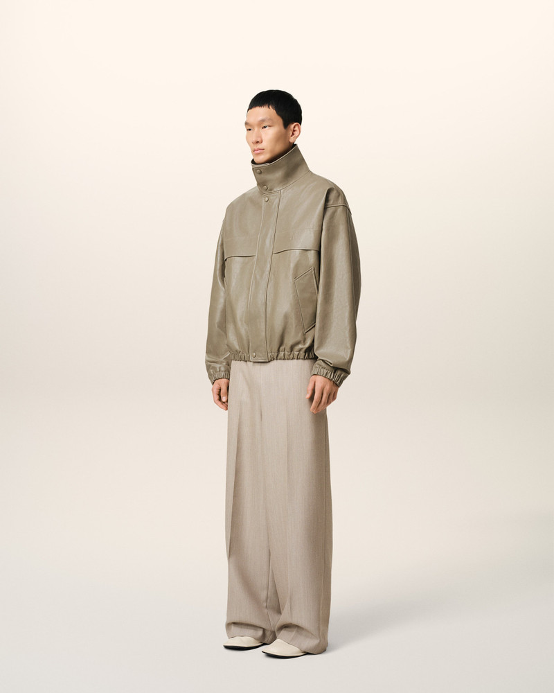 GREEN LEATHER ZIPPED JACKET 6