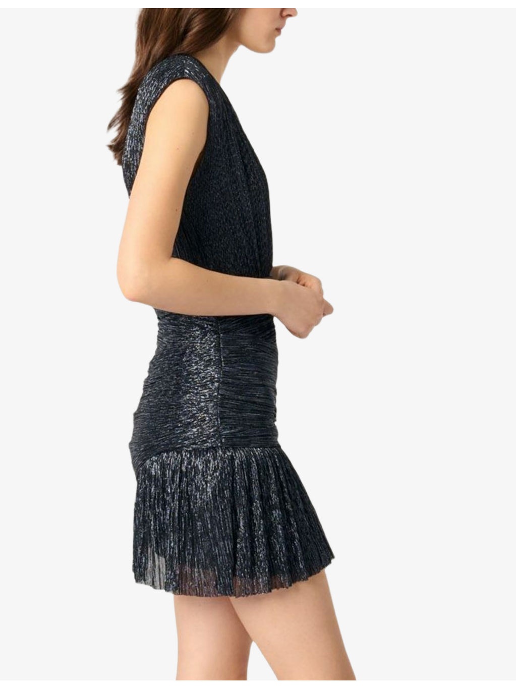 Wrap-Neck Draped-Waist Woven Mini Dress - 3