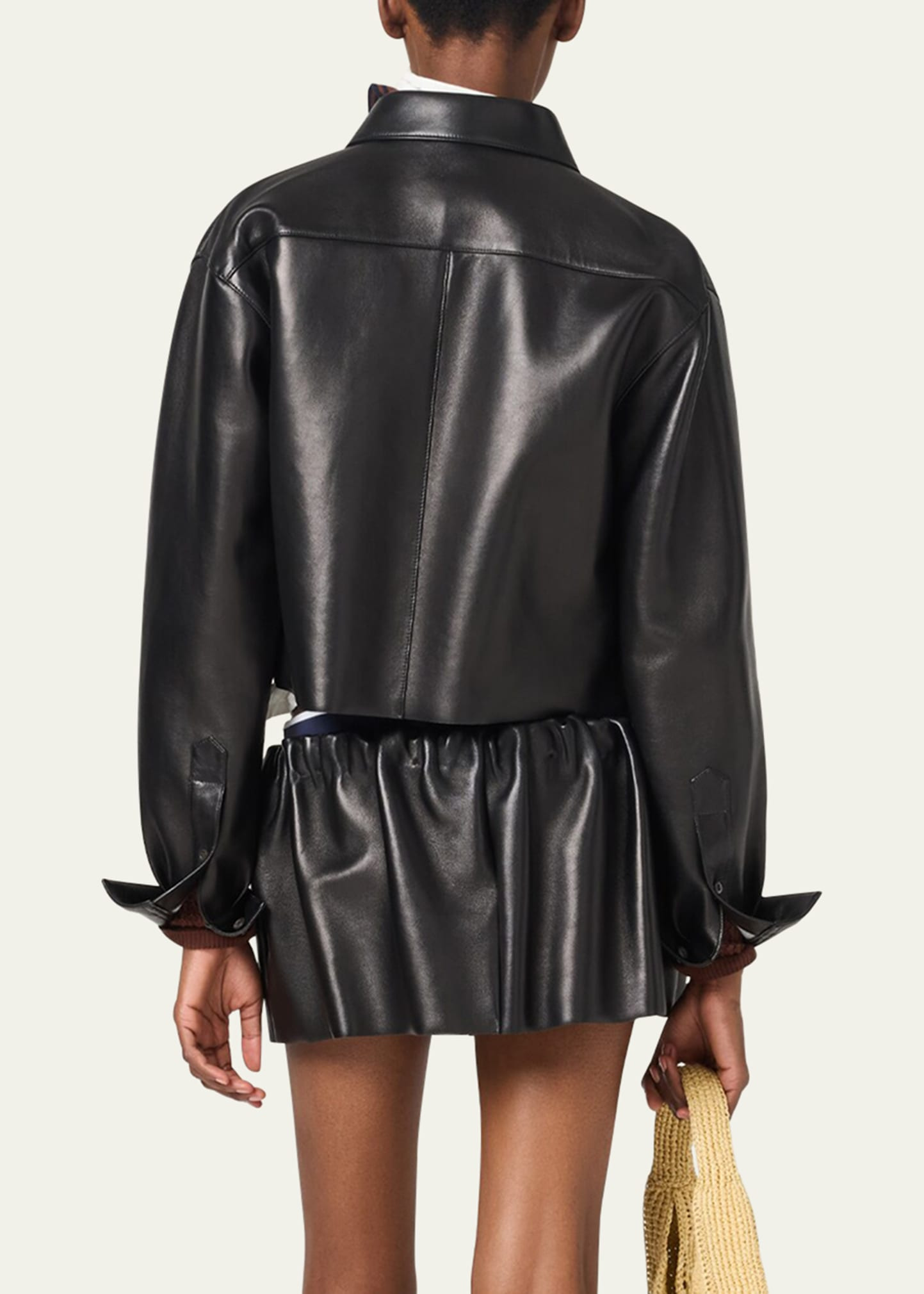 Leather Crop Shirt Jacket - 3