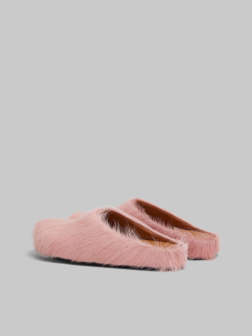 PINK LONG-HAIR CALFSKIN FUSSBETT SABOT - 3