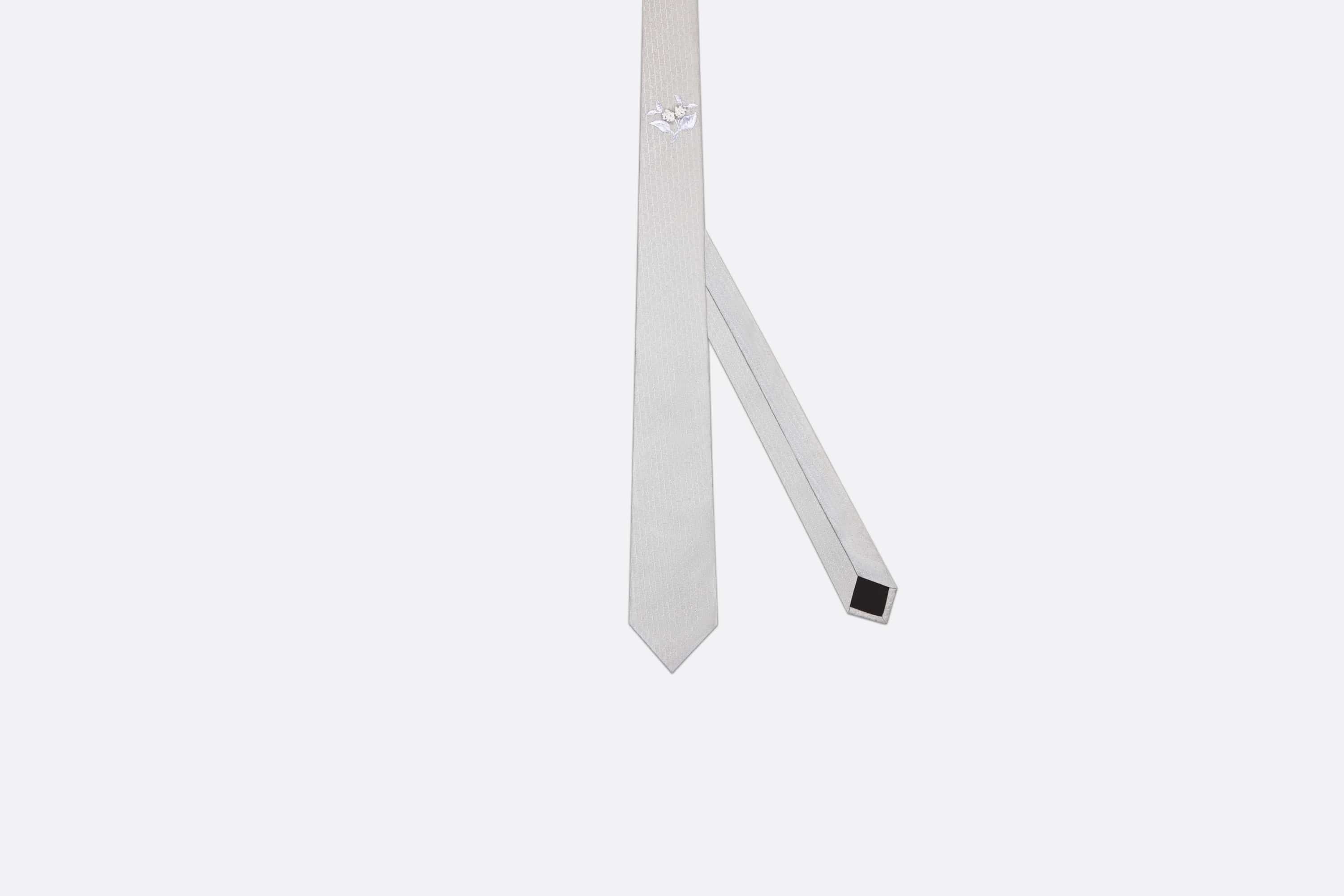 Dior Oblique Embroidered Tie - 1