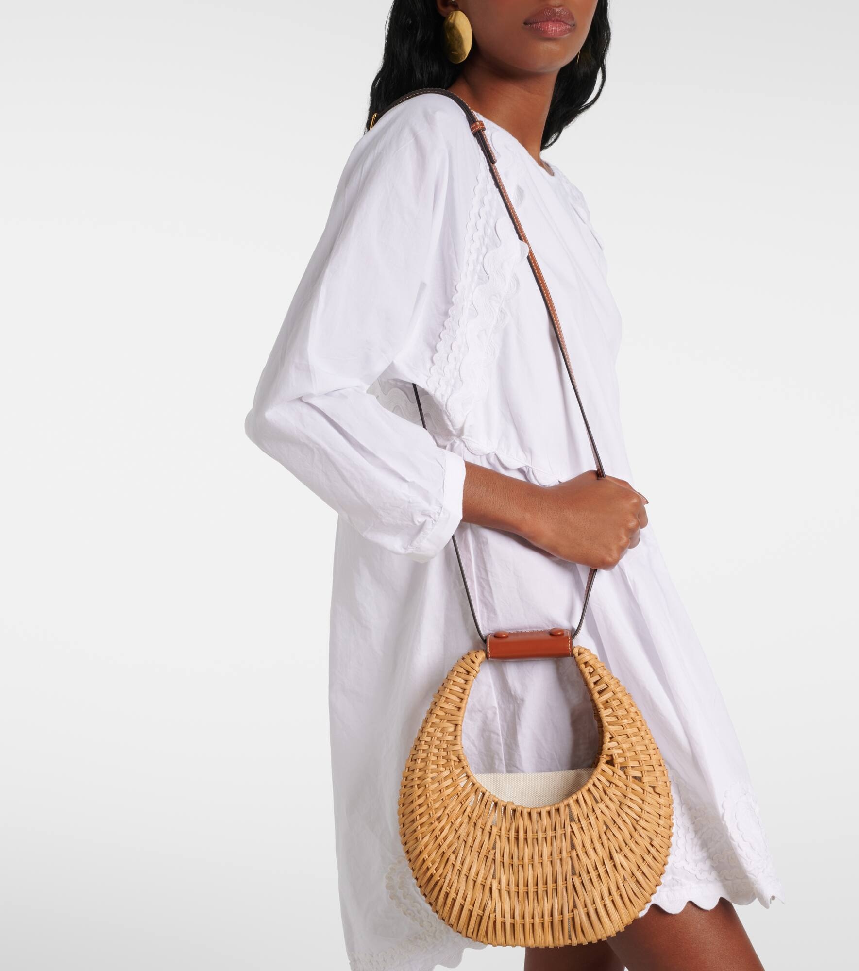 Moon Mini wicker tote bag - 2