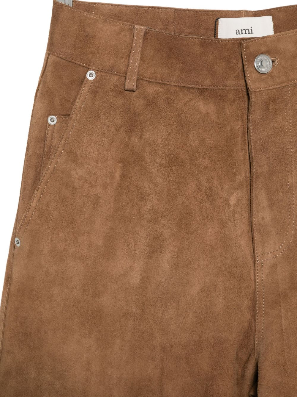 suede side-pocket trousers - 3
