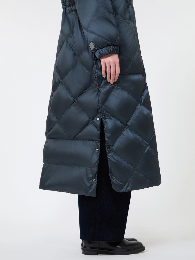 ABETE Long puffer in quilted water-repellent fabric - MIDNIGHTBLUE 5