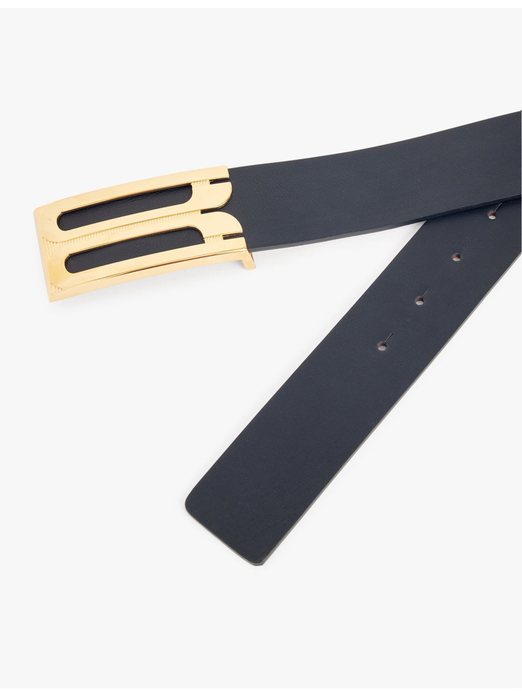 Jumbo buckle-embellished leather belt - 2
