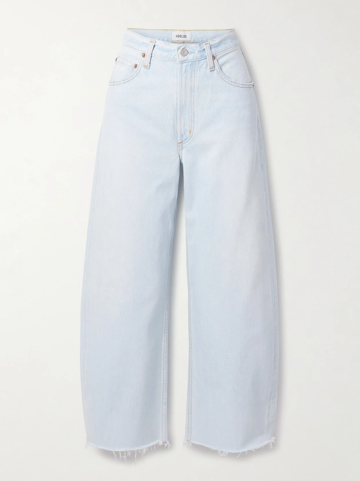 Low Curve Crop Frayed Mid-rise Wide-leg Jeans - 1