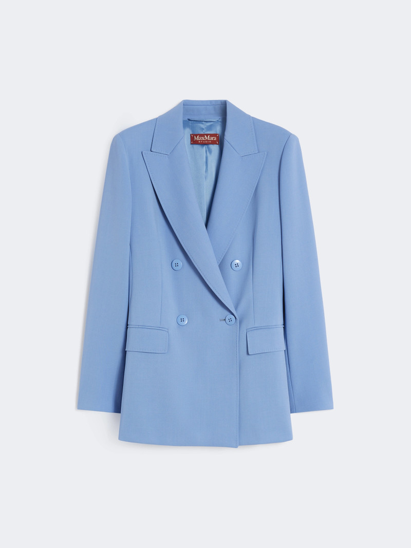 GREMBO Fitted wool crepe blazer - LIGHT BLUE 1