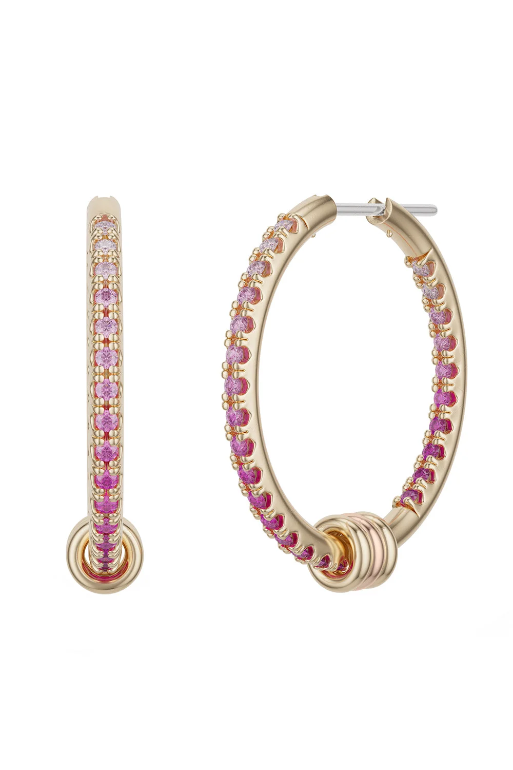 Pink Sapphire Ombre Argo Hoop Earrings - 1