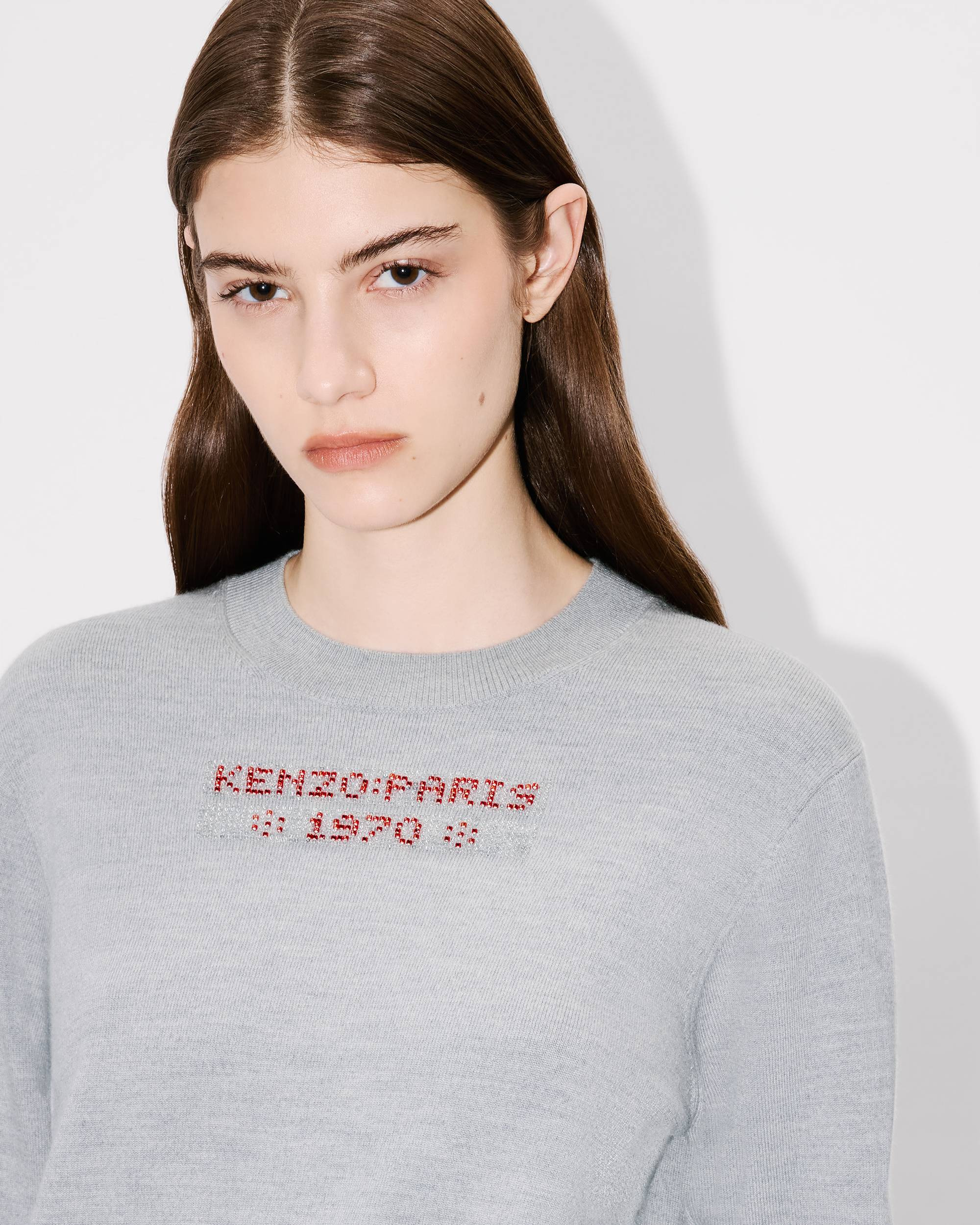 Beaded trimps jumper in light wool - 6