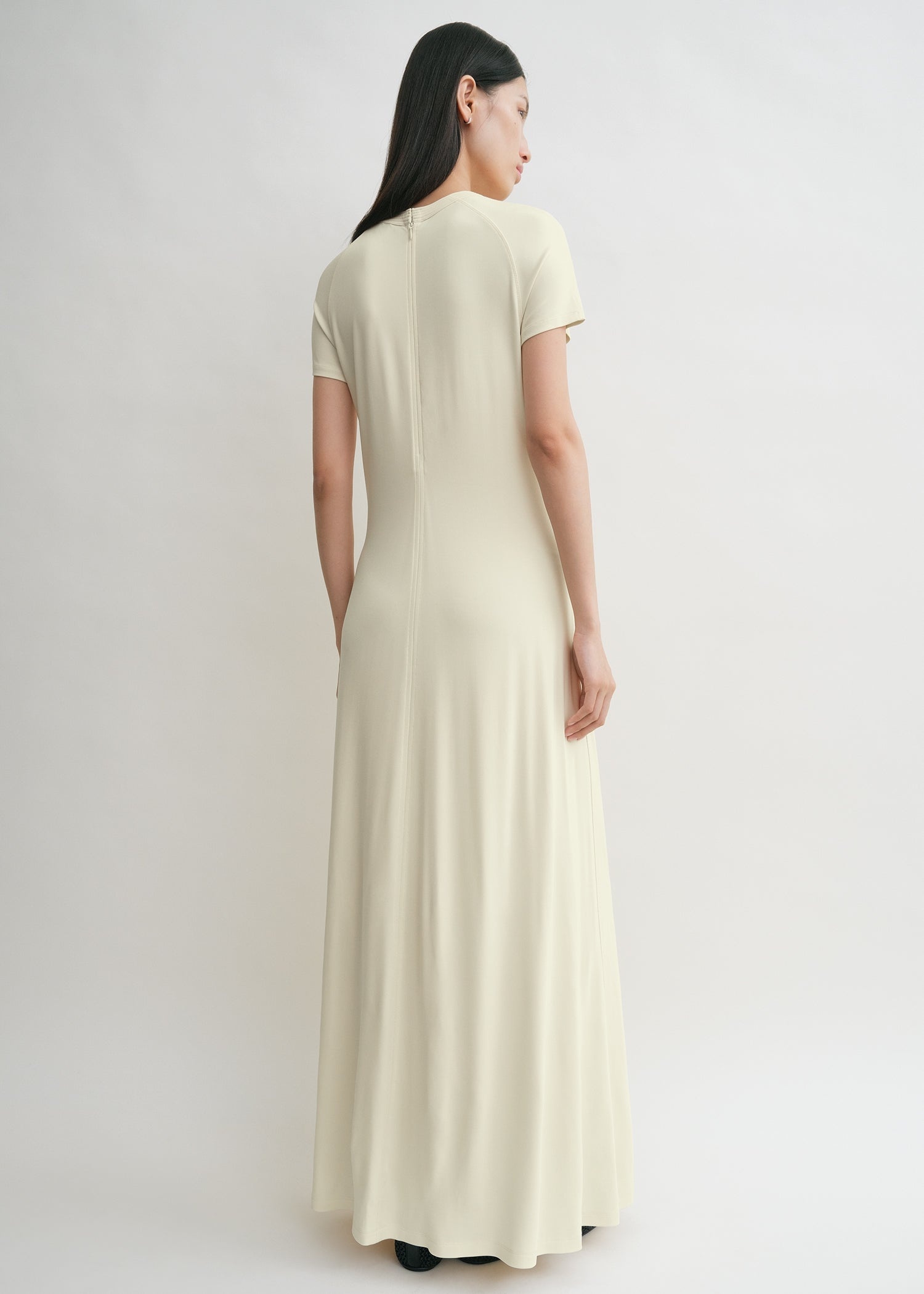 Fluid jersey dress ecru - 4