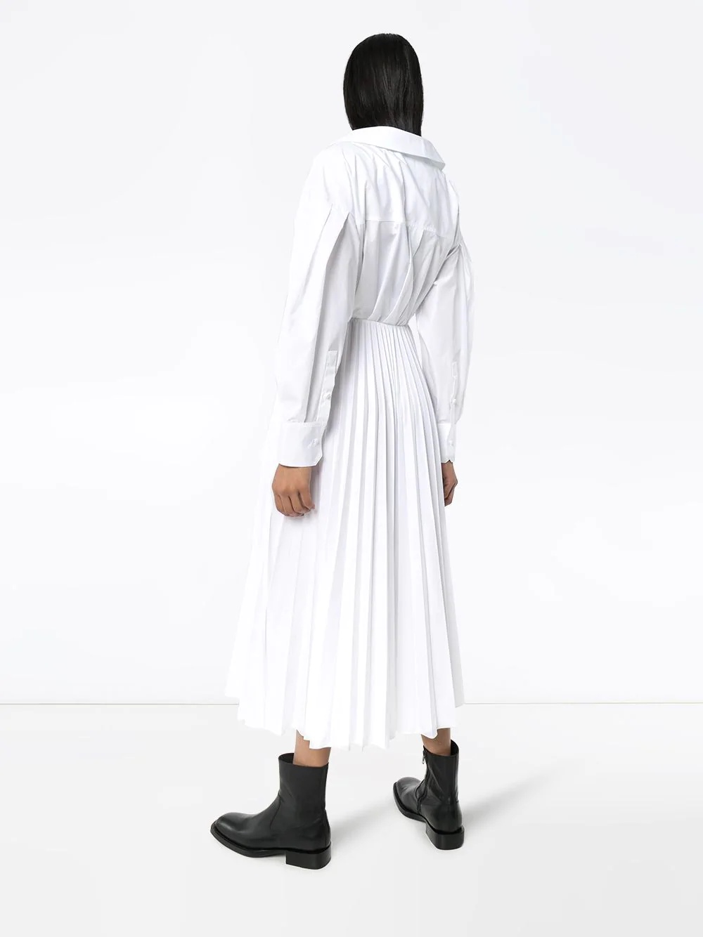 wrap pleated shirt dress - 3