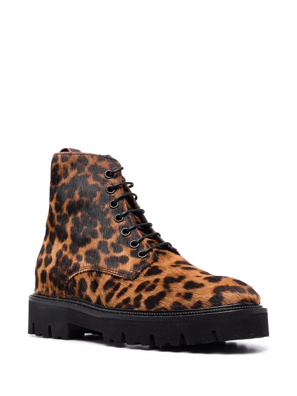 fur-trimed animal-print boots - 2